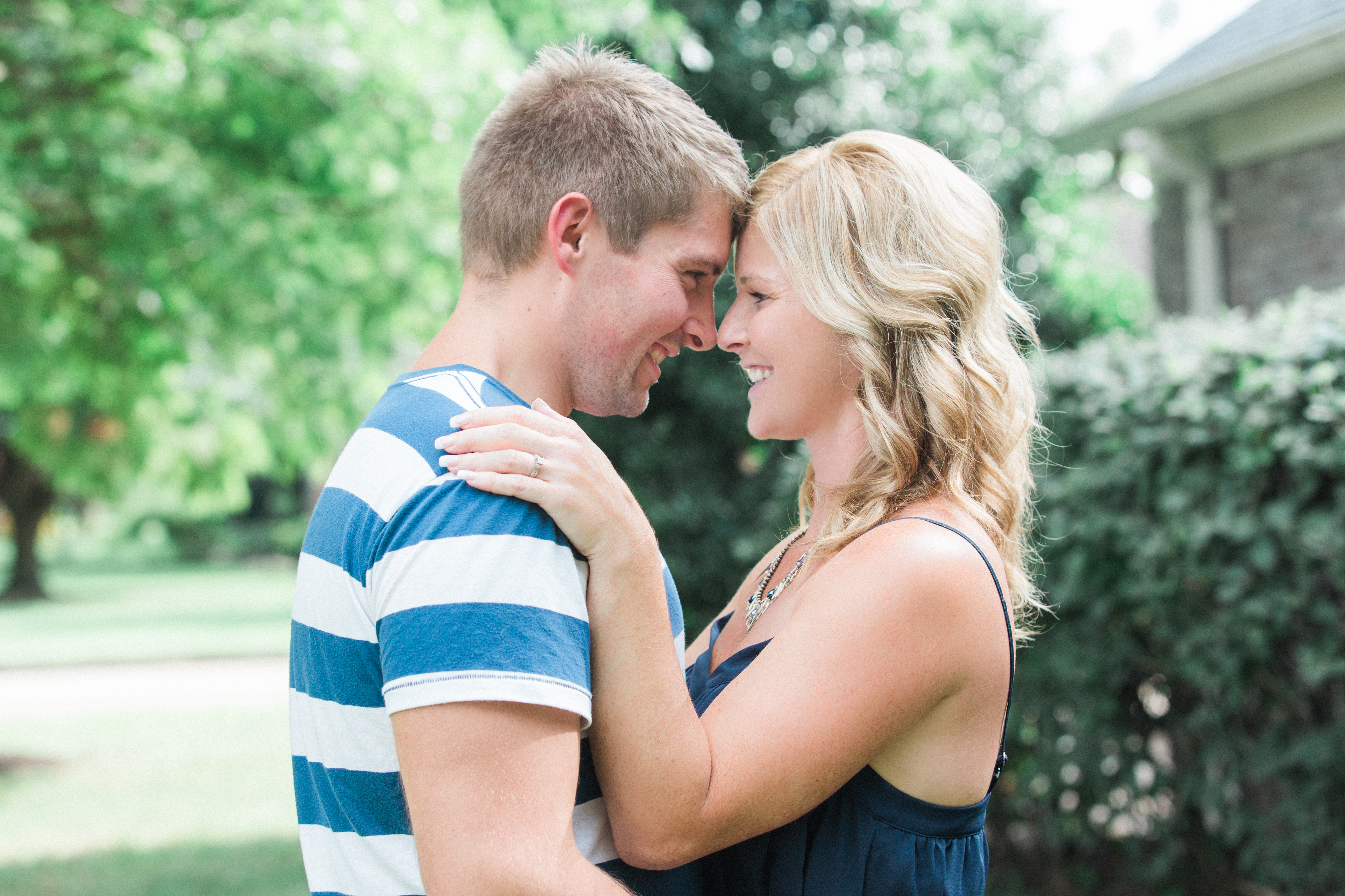 Bride looking into Grooms eyes Smiling