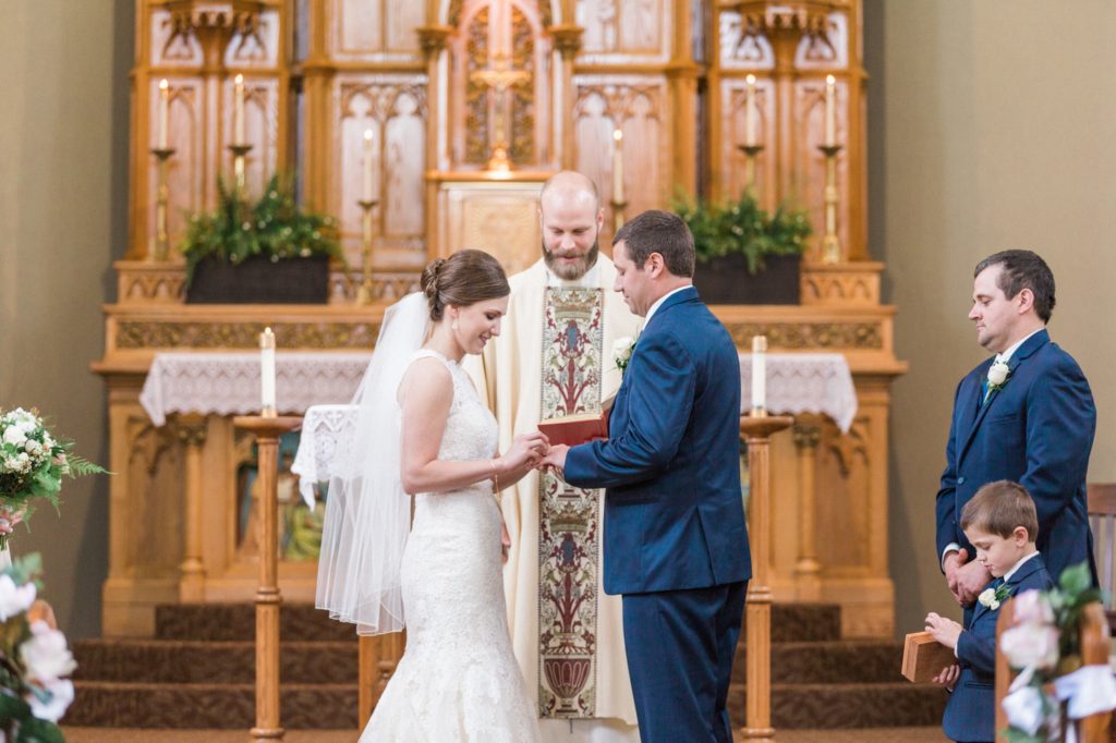 exchange of rings Sacred Heart Catholic Church Ferdinand